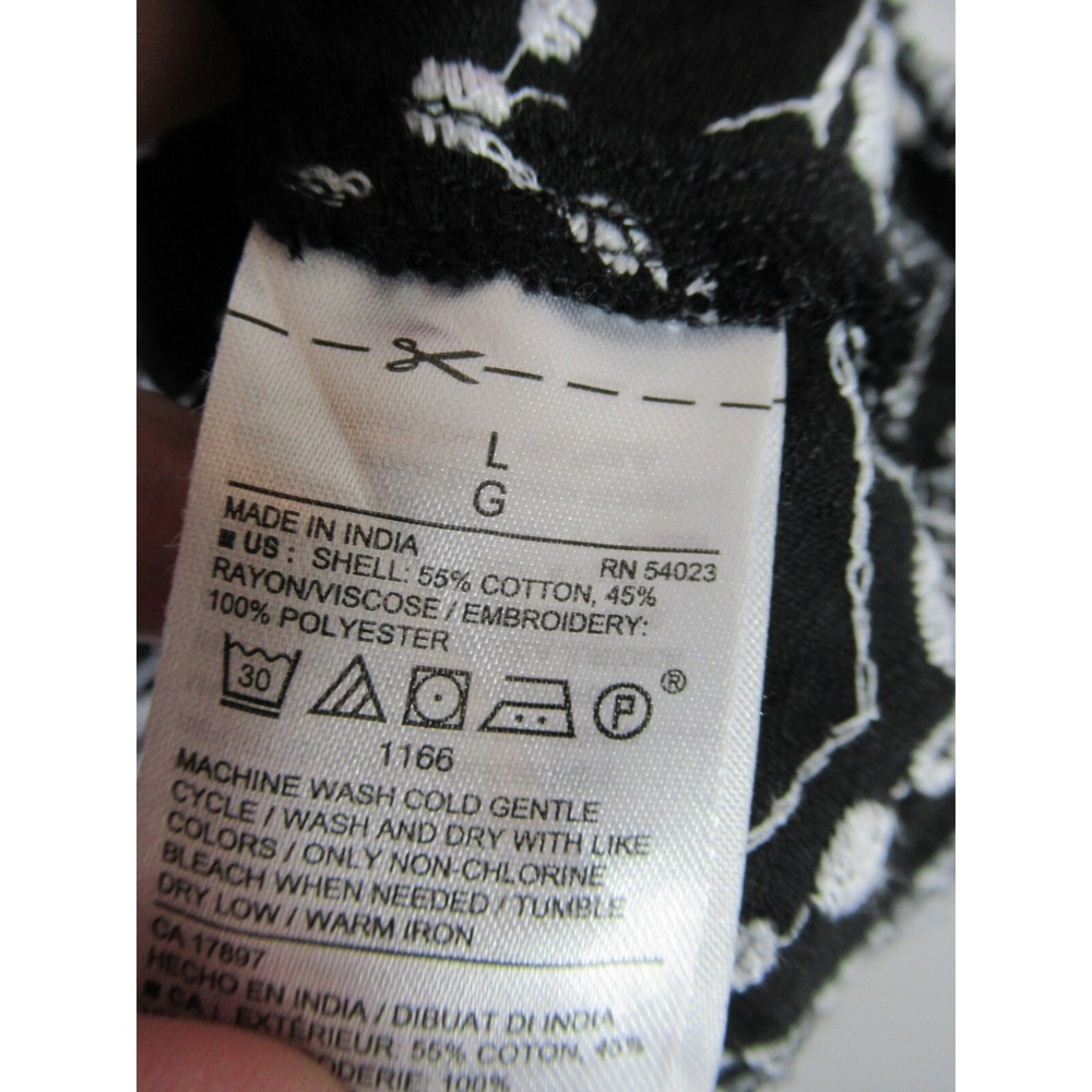 Old Navy Embroidered Top Women Large Black Ruffle Sleeveless Boho - Picture 5 of 6